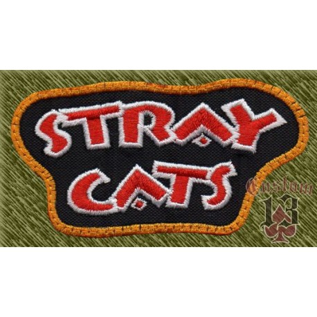 Parche bordado, stray cats, nombre