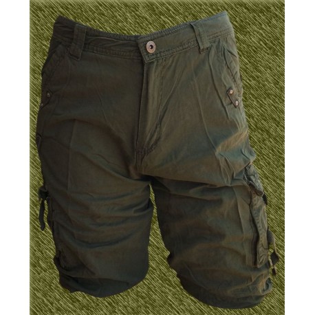 Pantalón corto cargo multibolsillos verde