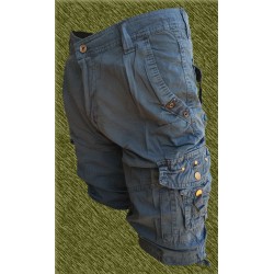 Pantalón corto cargo multibolsillos azulón