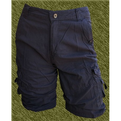 Pantalón corto cargo multibolsillos azul