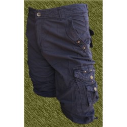 Pantalón corto cargo multibolsillos azul