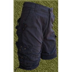 Pantalón corto cargo multibolsillos azul