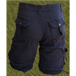 Pantalón corto cargo multibolsillos azul