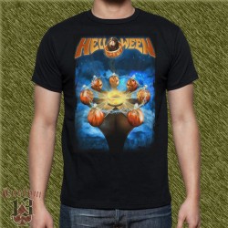 Camiseta negra, helloween anillo