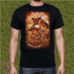 Camiseta negra, amon amarth, dragón