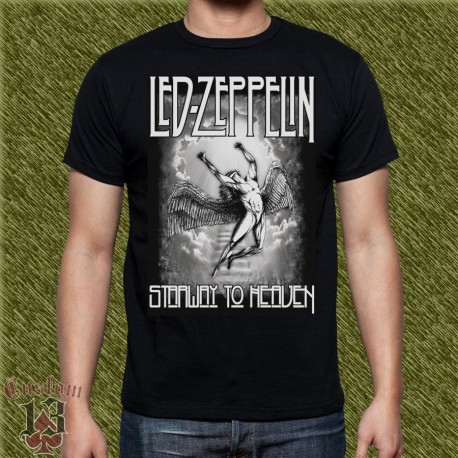 Camiseta negra, led zeppelin, starway to heaven