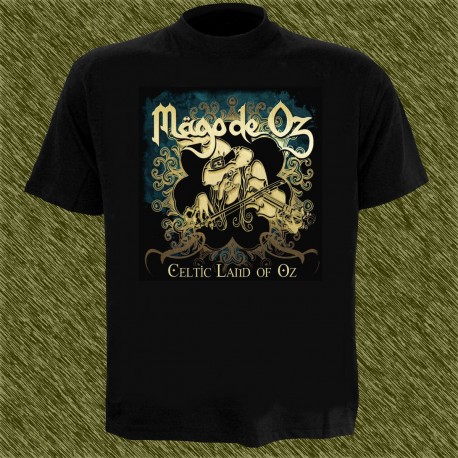 Camiseta negra,mago de oz, celtic land of oz