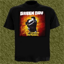 Camiseta negra, green day, 21 century breakdown