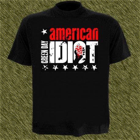 Camiseta negra, green day, american idiot