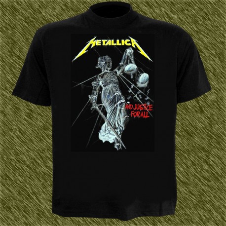 Camiseta negra, metallica, and justice for all