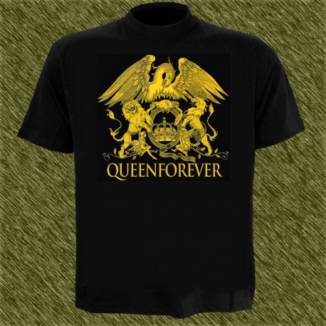 Camiseta negra, queen, for ever