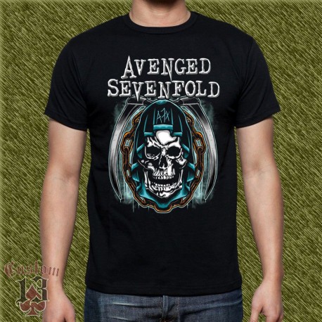 Camiseta negra, avenged seven fold, a7x