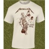 Camiseta beig,metallica, and justice for all