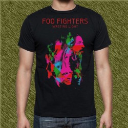 Camiseta negra, foo fighters, wastinf light