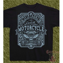 Camiseta negra, motorcycle san francisco