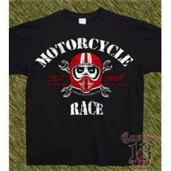 Camiseta negra, motorcycle race