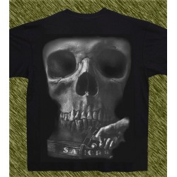 Camiseta negra, samcro calavera