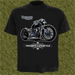 Camiseta negra, triumph, lifestyle