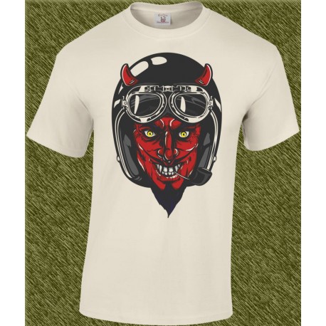 Camiseta beig, demon casco