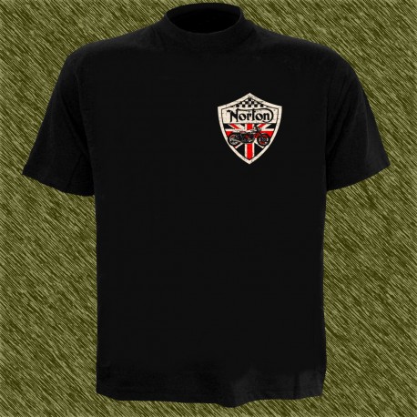 Camiseta negra, norton, pecho y espalda