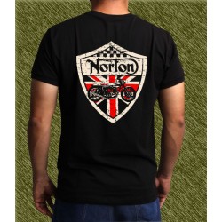 Camiseta negra, norton, pecho y espalda