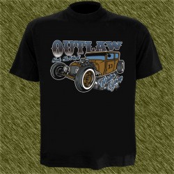 Camiseta negra, outlaw thirteen garge