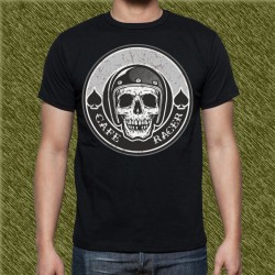 Camiseta negra, cafe racer calavera