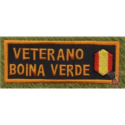 parche bordado, stick veterano boina verde, borde amarillo