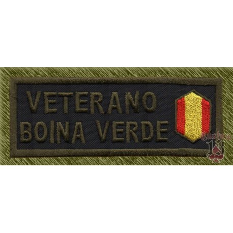 parche bordado, stick veterano boina verde, borde verde