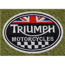 Parche bordado, triumph motorcycles bandera