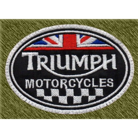 Parche bordado, triumph motorcycles bandera