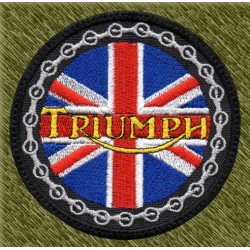 Parche bordado, triumph redondo bandera