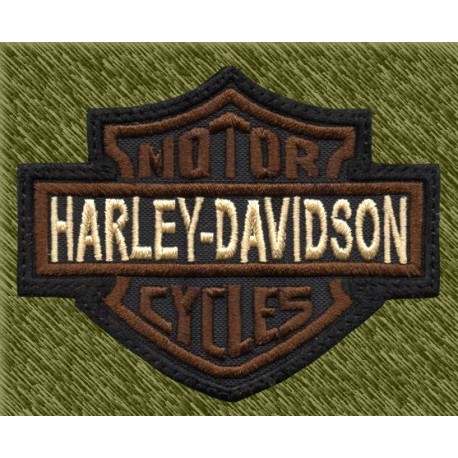 Parche bordado, harley logo marrón