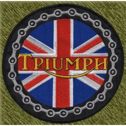 parche bordado para espalda, triumph redondo bandera