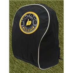 mochila negra bodada, bultaco