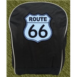 mochila negra bodada, route 66