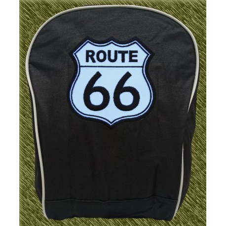 mochila negra bodada, route 66