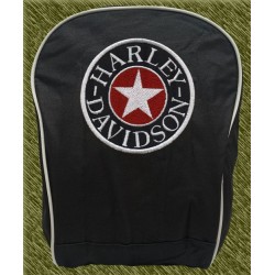 mochila negra bodada, harley estrella