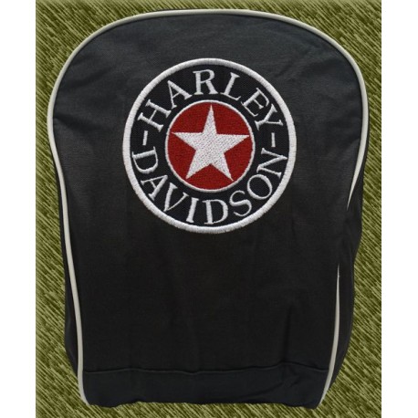 mochila negra bodada, harley estrella