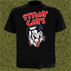 Camiseta negra, stray cats, clásica