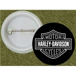 chapa harley davidson logo gris