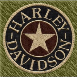 Parche bordado, harley estrella marrón