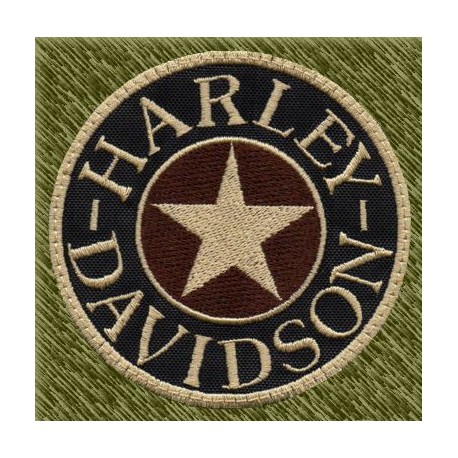 Parche bordado, harley estrella marrón