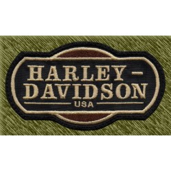 Parche bordado, harley davidson usa, marrón