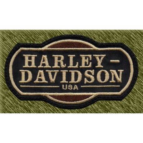 Parche bordado, harley davidson usa, marrón