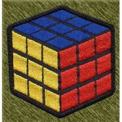 Parche bordado, cubo de rubik