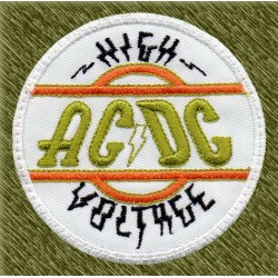 Parche bordado, ac-dc, high voltage