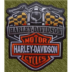 parche bordado para espalda, harley davidson bandera