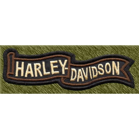 Parche bordado, banda harley marrón