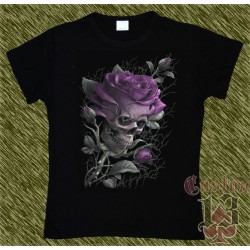 Camiseta Dark13 mujer, rosa calavera